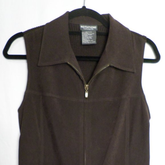 Notations Clothing Co Short Sleeve Zip up Brown Soft Collared Jacket - Picture 1 of 8